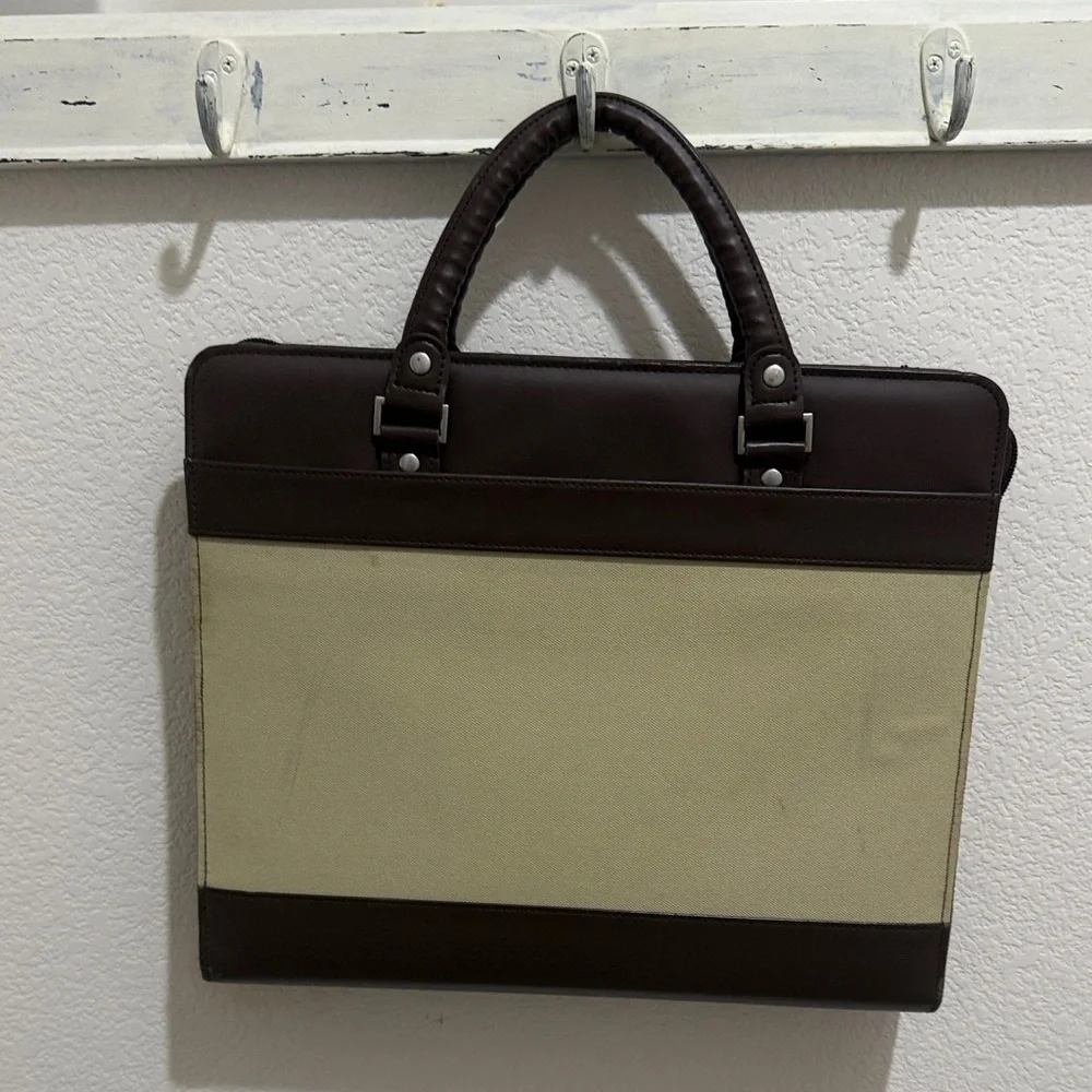 Men's Tan and Brown Bag